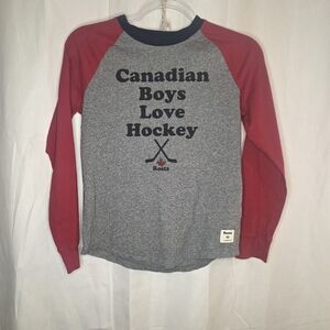 Roots Gray and Red Long Sleeve Shirt